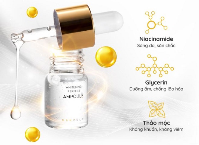 thanh phan whitening perfect ampoule - Ampoule trị nám Hanvely có tốt không, giá bao nhiêu?